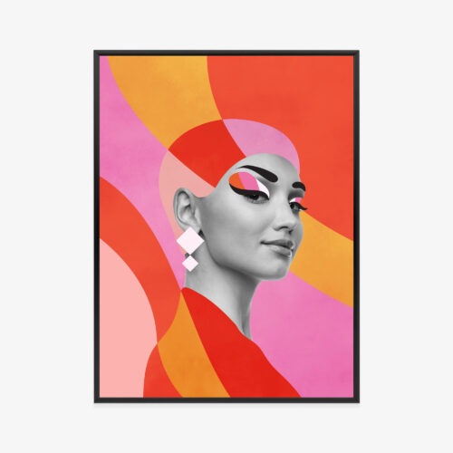 Plakat w ramie Kobieta Pop Art Kolorowa Abstrakcja Premium