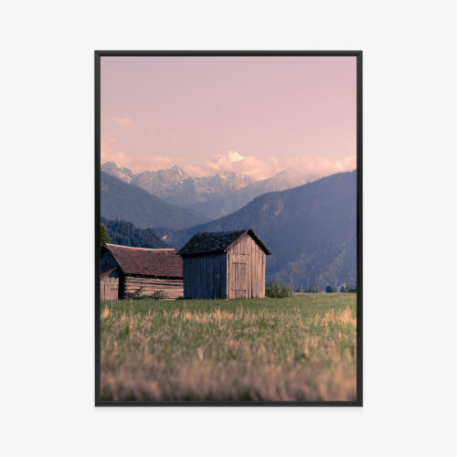 Plakat w ramie Góry Chata Krajobraz Premium