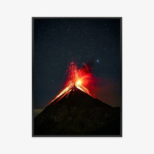 Plakat w ramie Wulkan Nocna Erupcja Premium
