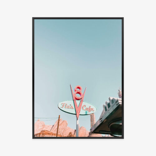 Plakat w ramie Neonowy Szyld Retro Kawiarnia Premium