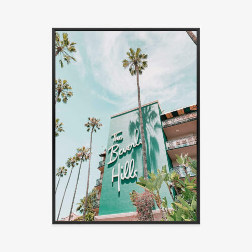 Plakat w ramie Beverly Hills Retro Architektura Premium