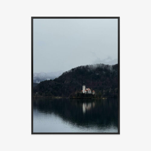Plakat w ramie Bled Krajobraz Wyspa z Kościołem Premium