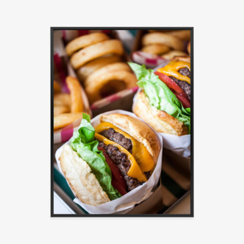 Plakat w ramie Burger Fastfood Soczysty Premium