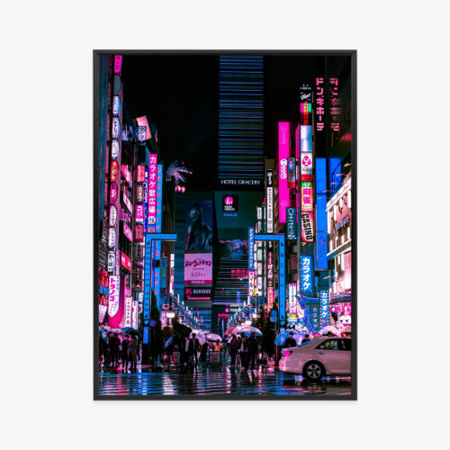 Plakat w ramie Tokio Neon Nocna Ulica Premium
