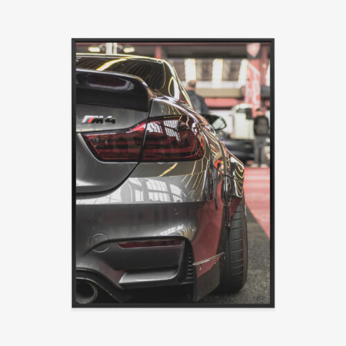 Plakat w ramie BMW M4 Sportowy Tył Garaż Premium