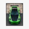 Plakat w ramie Porsche 911 Sportowy Zielony widok Premium