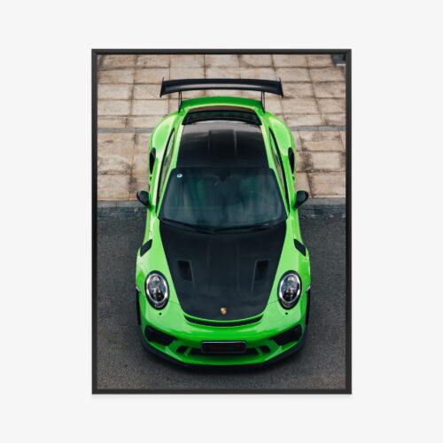Plakat w ramie Porsche 911 Sportowy Zielony widok Premium