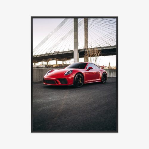 Plakat w ramie Porsche 911 Sportowy Most miejski Premium