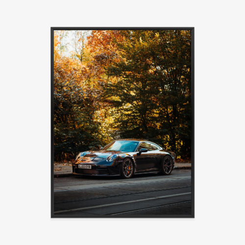 Plakat w ramie Porsche 911 Sport Jesienna sceneria Premium