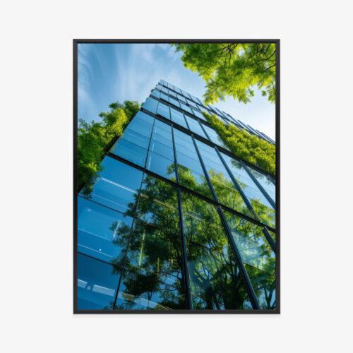 Plakat w ramie Nowoczesny budynek Architektura Zieleń Premium