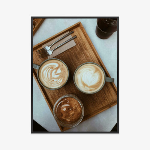 Plakat w ramie Kawa Latte Art Taca Premium