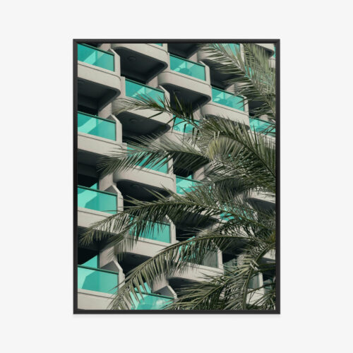 Plakat w ramie Balkon Palma Architektura Tropikalna Premium