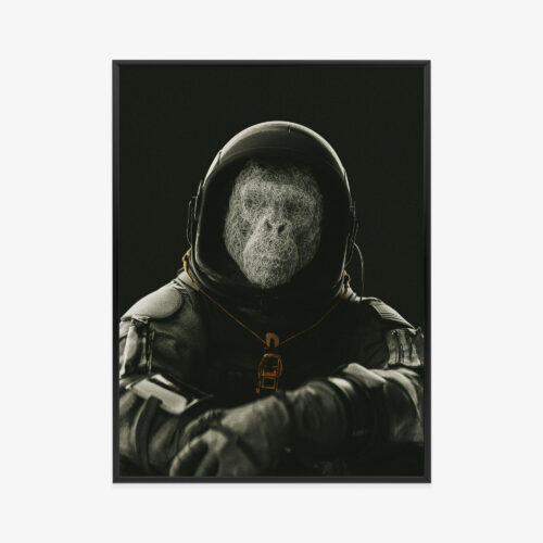 Plakat w ramie Astronauta Małpa Surrealizm Premium