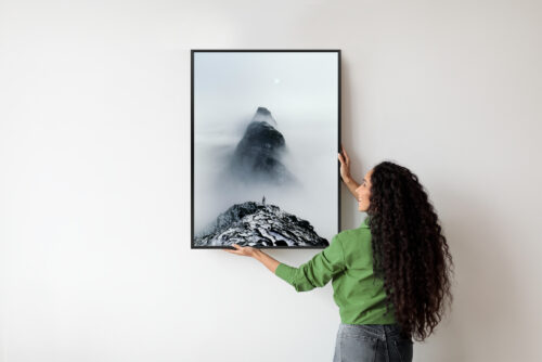 Plakat w ramie Góry Minimalizm Samotny Wędrowiec Premium - obrazek 6