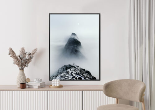 Plakat w ramie Góry Minimalizm Samotny Wędrowiec Premium - obrazek 4
