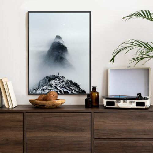 Plakat w ramie Góry Minimalizm Samotny Wędrowiec Premium - obrazek 3
