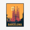 Plakat w ramie Barcelona Architektura Katedra Premium