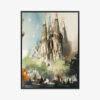Plakat w ramie Barcelona Architektura Sagrada Familia Premium