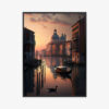 Plakat w ramie Wenecja Kanał Zachód słońca Premium