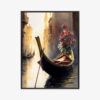 Plakat w ramie Wenecja Gondola Kwiaty Premium