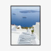 Plakat w ramie Santorini widok na morze Premium