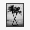 Plakat w ramie Palmy Czarno-biały Minimalistyczny duet Premium