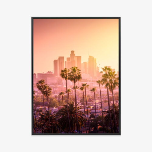 Plakat w ramie Los Angeles Palmy Miejski zachód Premium