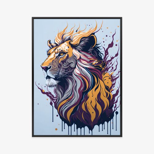 Plakat w ramie Lew Abstrakcyjny Portret Premium