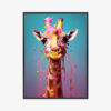Plakat w ramie Żyrafa Abstrakcja Farby Premium