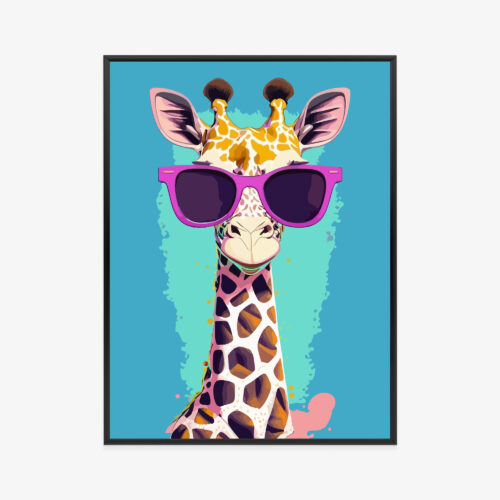Plakat w ramie Żyrafa Pop Art Okulary Premium