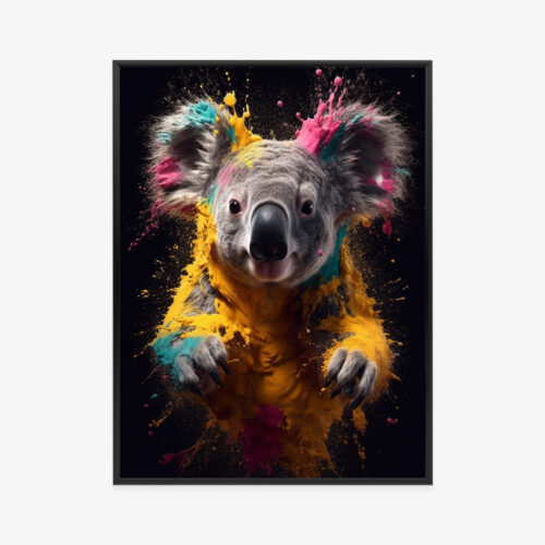 Plakat w ramie Koala Abstrakcja Kolorowy wybuch Premium