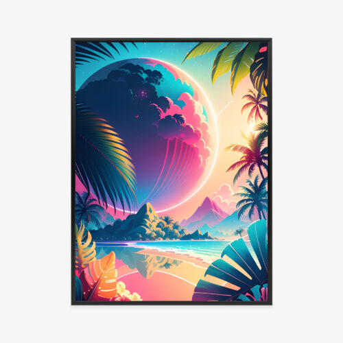 Plakat w ramie Tropikalny Raj Fantazja Kosmos Premium
