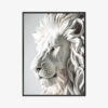 Plakat w ramie Lew Rzeźba Papierowa artystyczny portret Premium
