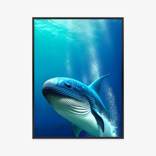 Plakat w ramie Wieloryb Ocean Podwodna scena Premium