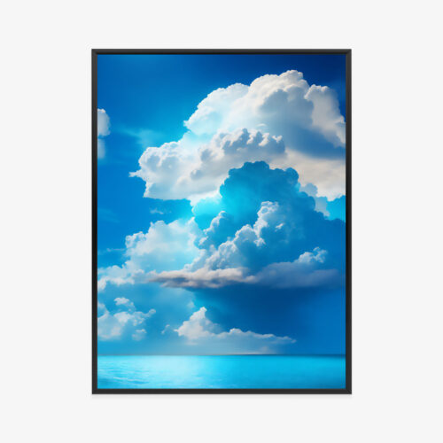 Plakat w ramie Chmury Ocean Scena niebo i woda Premium