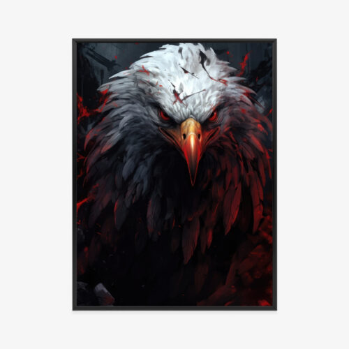 Plakat w ramie Orzeł Mroczny Intensywne spojrzenie Premium