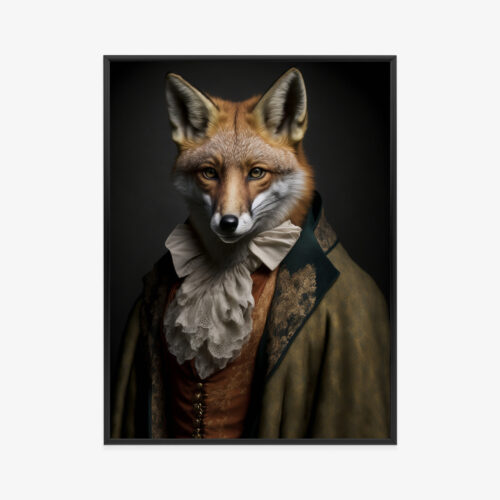 Plakat w ramie Lis Portret Szlachecki elegancja Premium