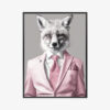Plakat w ramie Lis Elegancja Nowoczesny garnitur Premium