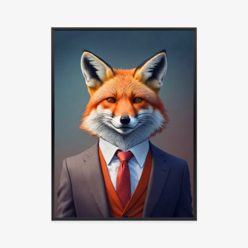 Plakat w ramie Lis Garnitur Klasyczna elegancja Premium