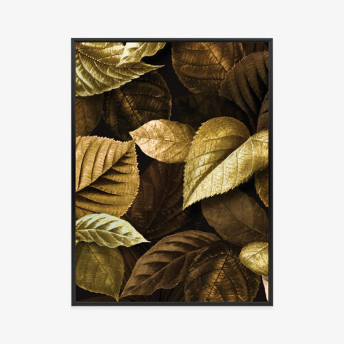 Plakat w ramie liście Botaniczny złote liście Premium