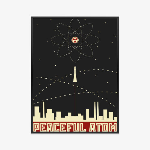 Plakat w ramie atom pokojowy Styl retro Premium