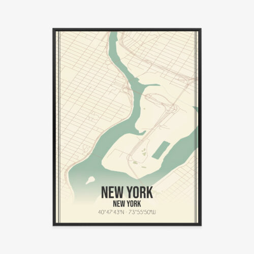 Plakat w ramie Mapa Nowego Jorku Minimalistyczna dekoracja Premium