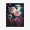 Plakat w ramie Kwiaty Fantazja Księżyc Magiczna noc Premium