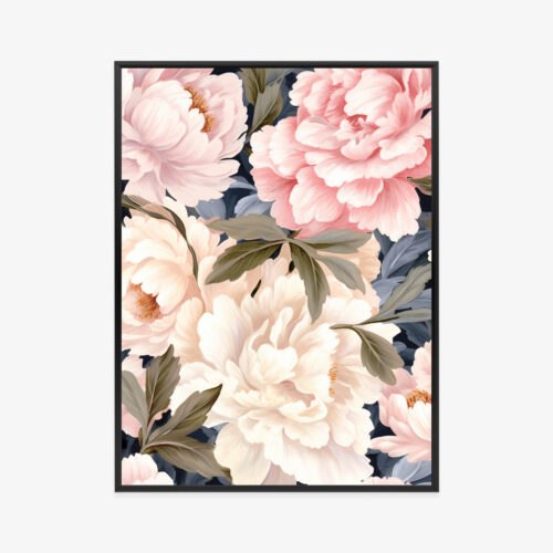 Plakat w ramie Kwiaty Romantyzm Piwonie Premium