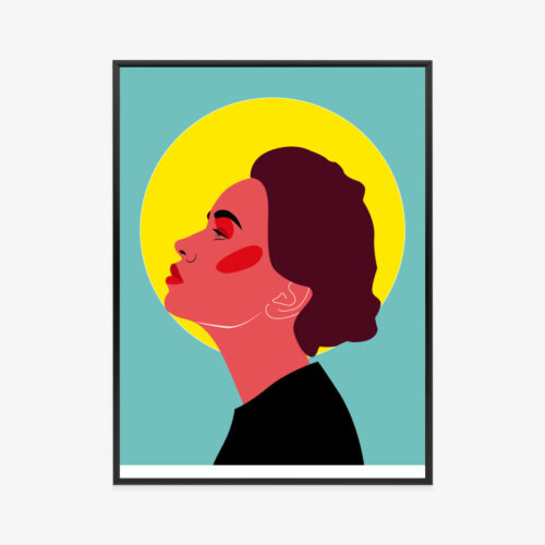 Plakat w ramie Portret Minimalistyczna kobieta profil Premium