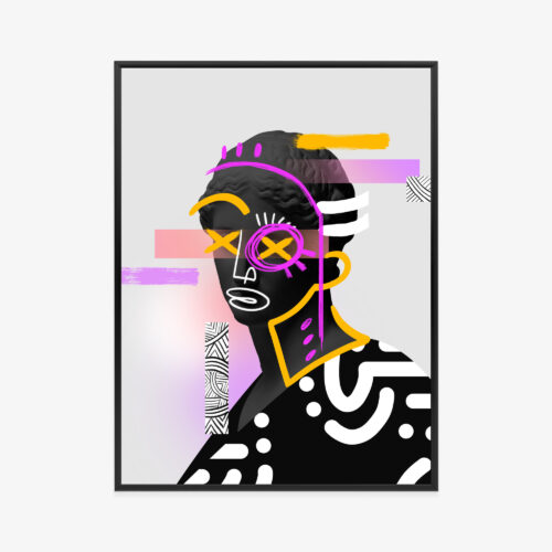 Plakat w ramie Sztuka Pop-art Głowa rzeźby nowoczesna Premium