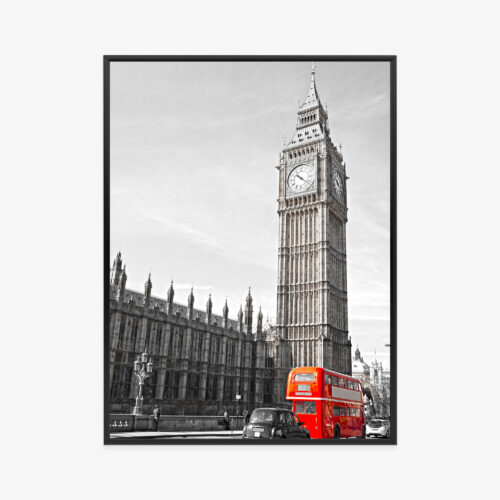 Plakat w ramie Londyn Big Ben Czerwony Autobus Premium