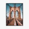 Plakat w ramie Nowy Jork Brooklyn Bridge symetria Premium