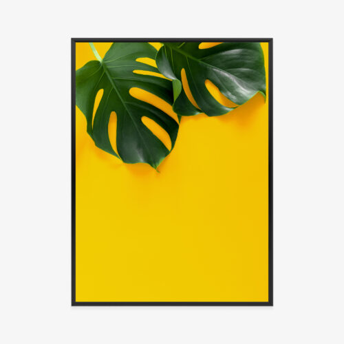 Plakat w ramie liść monstera minimalizm tropikalny Premium