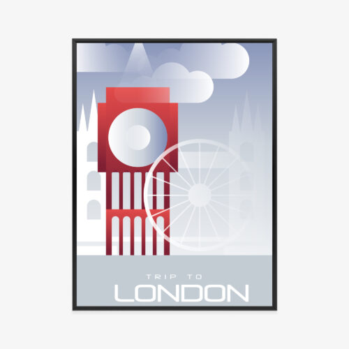 Plakat w ramie Londyn grafika nowoczesna architektura Premium